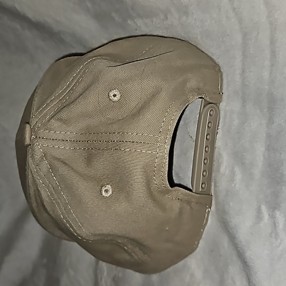 Hustle Khaki Adjustable Strap Black Flat Front Brim White Embroided Fresh Cap - Picture 2 of 10